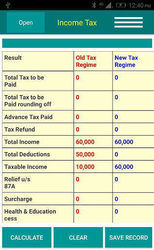 Income Tax Calculator Screen 3