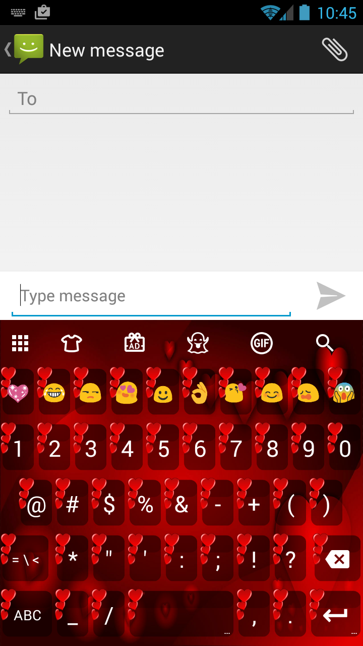 Android application Valentine Red 2 Emoji Keyboard screenshort