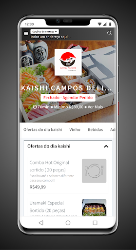 Android application Kaishi Campos Delivery screenshort