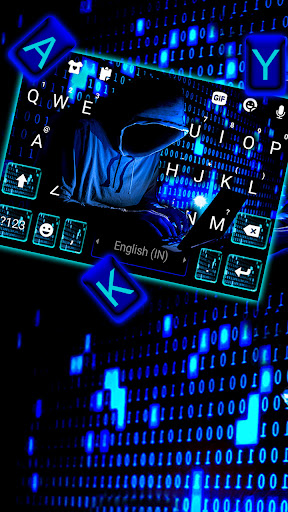 Neon Blue Hacker Keyboard Back Screen 2