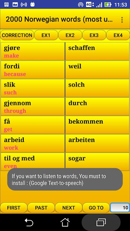 2000 Norwegian Words (most use - 15 - (Android)