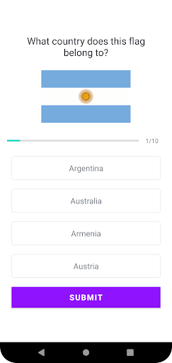QuizApp Flags Screen 2