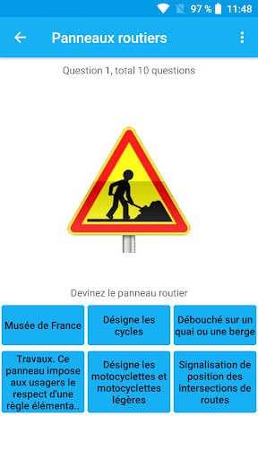 Panneaux routiers: quiz, test Screen 2