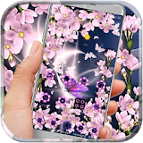 Pink flying butterfly theme icon