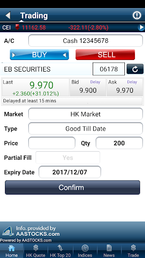 Android application eMO! (AAStocks) screenshort