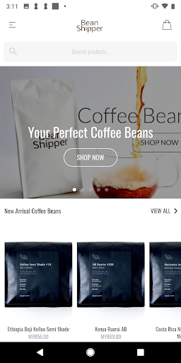 Android application Bean Shipper screenshort