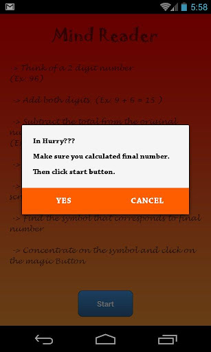 Mind Reader Screen 2