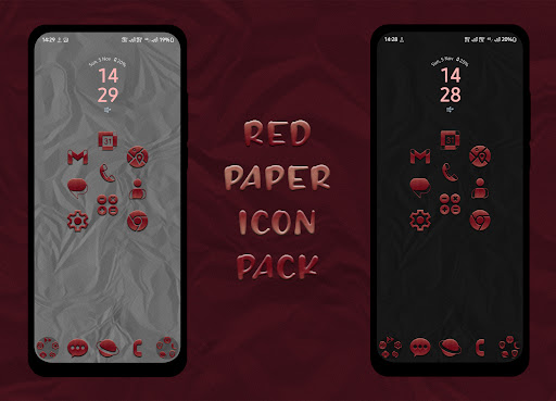 Android application Red Paper Pattern Icon Pack screenshort