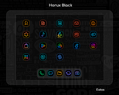 Horux Black Icon Pack APK (исправленный/полный) 5
