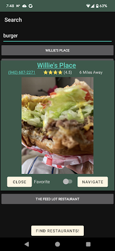 Lunch Roulette: Decide for me! Screen 2