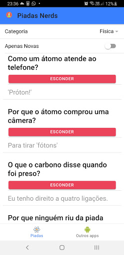 Android application Piadas Nerds - Científicas screenshort