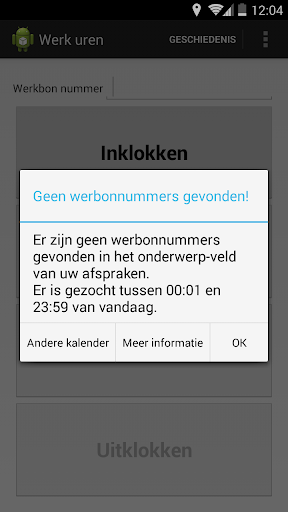Werkuren Screen 2