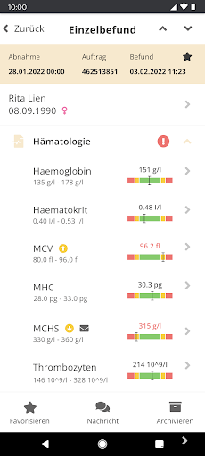 LAB Befund Screen 3