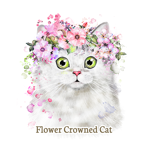 Flower Crowned Cat Theme logo