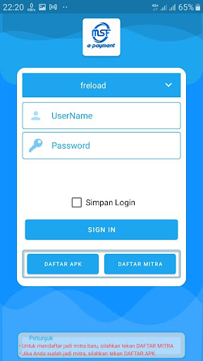 MSF PAY Screen 2