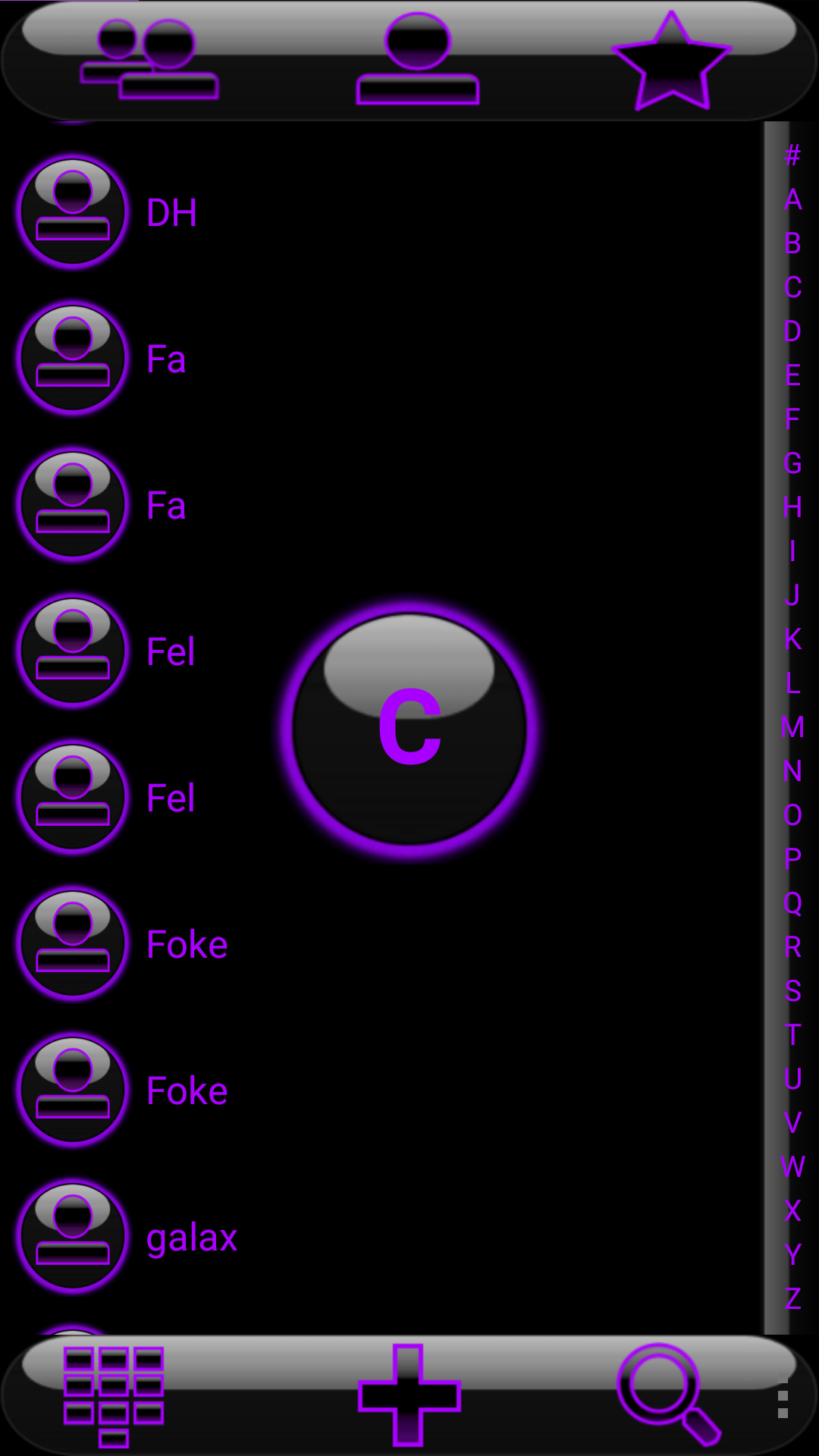 Android application THEME GLOW PURPLE EXDIALER screenshort