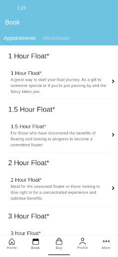 Gravity Floatation Centre Screen 2