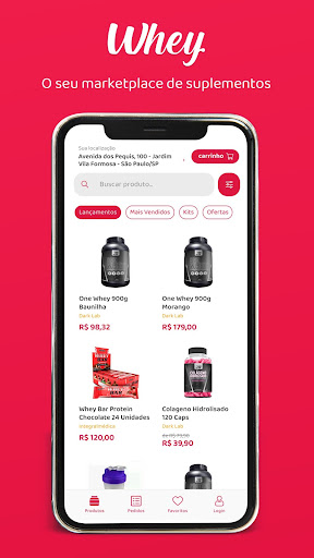 Android application Whey - Delivery de Suplementos screenshort