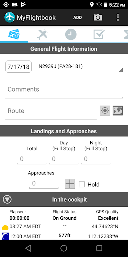 Android application MyFlightbook for Android screenshort