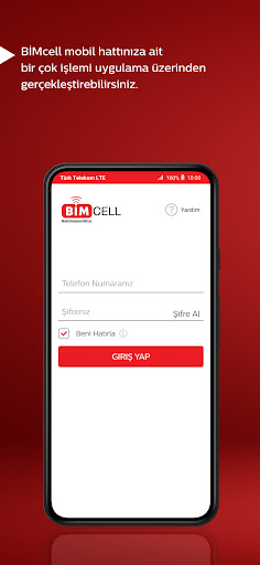 Android application Bimcell Online İşlemler screenshort