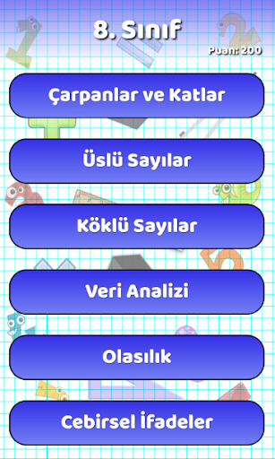 Android application 8.Sınıf Matematik-Lgs Özel screenshort