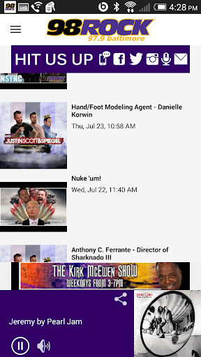 Android application Baltimore 98 Rock/WIYY 97.9 FM screenshort
