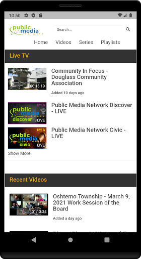 Android application Public Media Network screenshort