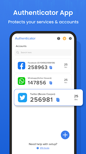 Android application Authenticator App screenshort
