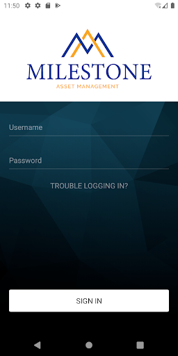 Android application Milestone Asset Mgmt screenshort