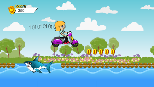 Android application Scooter Ride Girl Shark Attack screenshort
