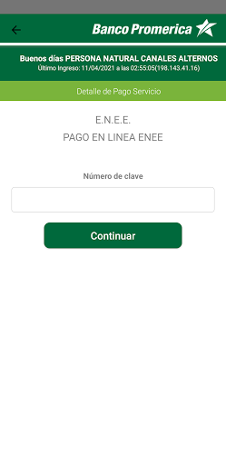 Banco Promerica Móvil Screenshot