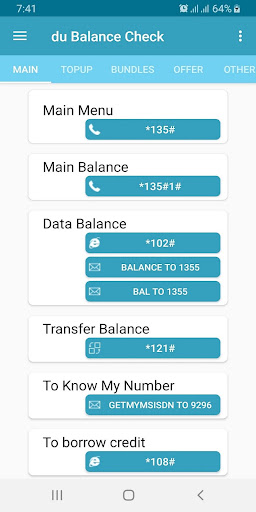 Android application du Balance Check (UAE) screenshort