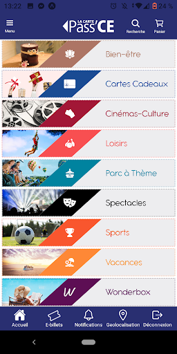 Android application Pass'CE Billetterie screenshort