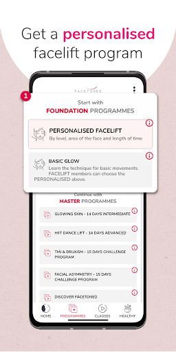 Screenshot of FaceToned Face Exercise App