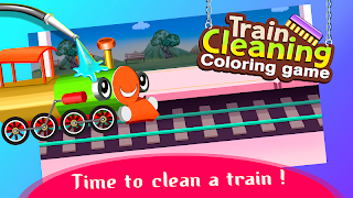 Train Cleaning, Coloring Game - Screenshot 1