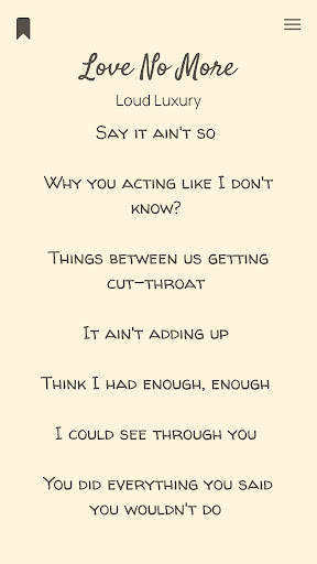 Verse - Lyric finder Screen 2