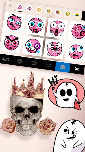 Rose Gold Skull Keyboard Backg Screen 3
