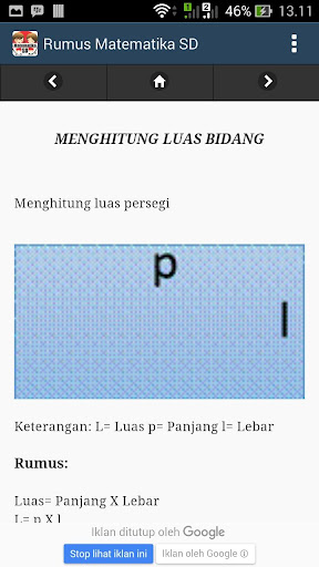 Rumus Matematika SD - MI