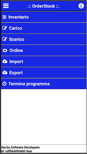 Android application OrderStock Ordine Inventario screenshort