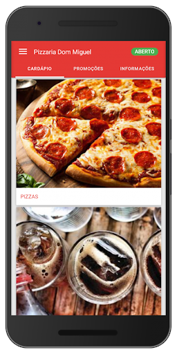 Android application Pizzaria Dom Miguel screenshort