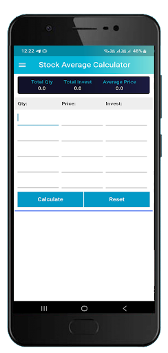 Stock Average Calculator Screen 2