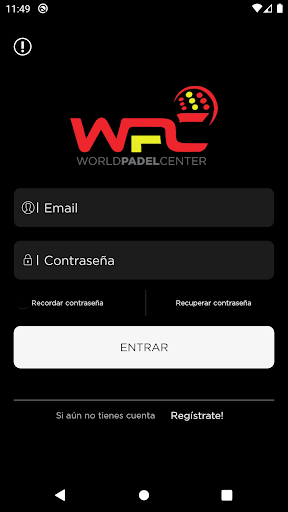 Android application World Padel Center screenshort