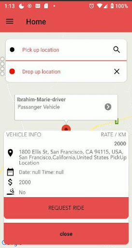 Android application roamu screenshort