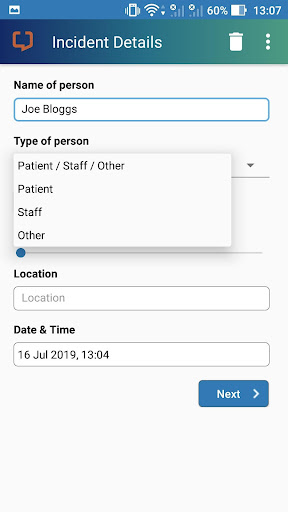 Android application Datix Anywhere screenshort