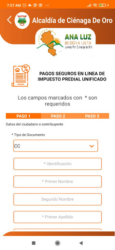 Android application Trami App Cienaga De Oro screenshort