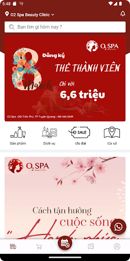 Android application O2 SPA BEAUTY CLINIC screenshort