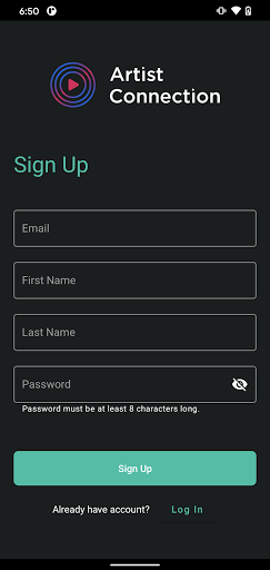 Artist Connection Screen 2