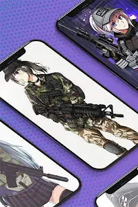Army Anime Girl Wallpaper