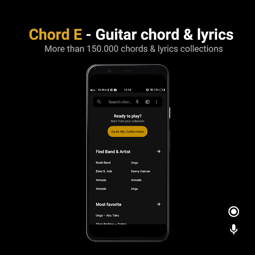 Android application ChordE - Chord, Lyrics, Record screenshort