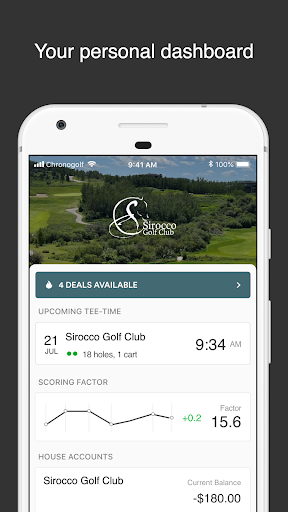 Android application Sirocco Golf Club screenshort